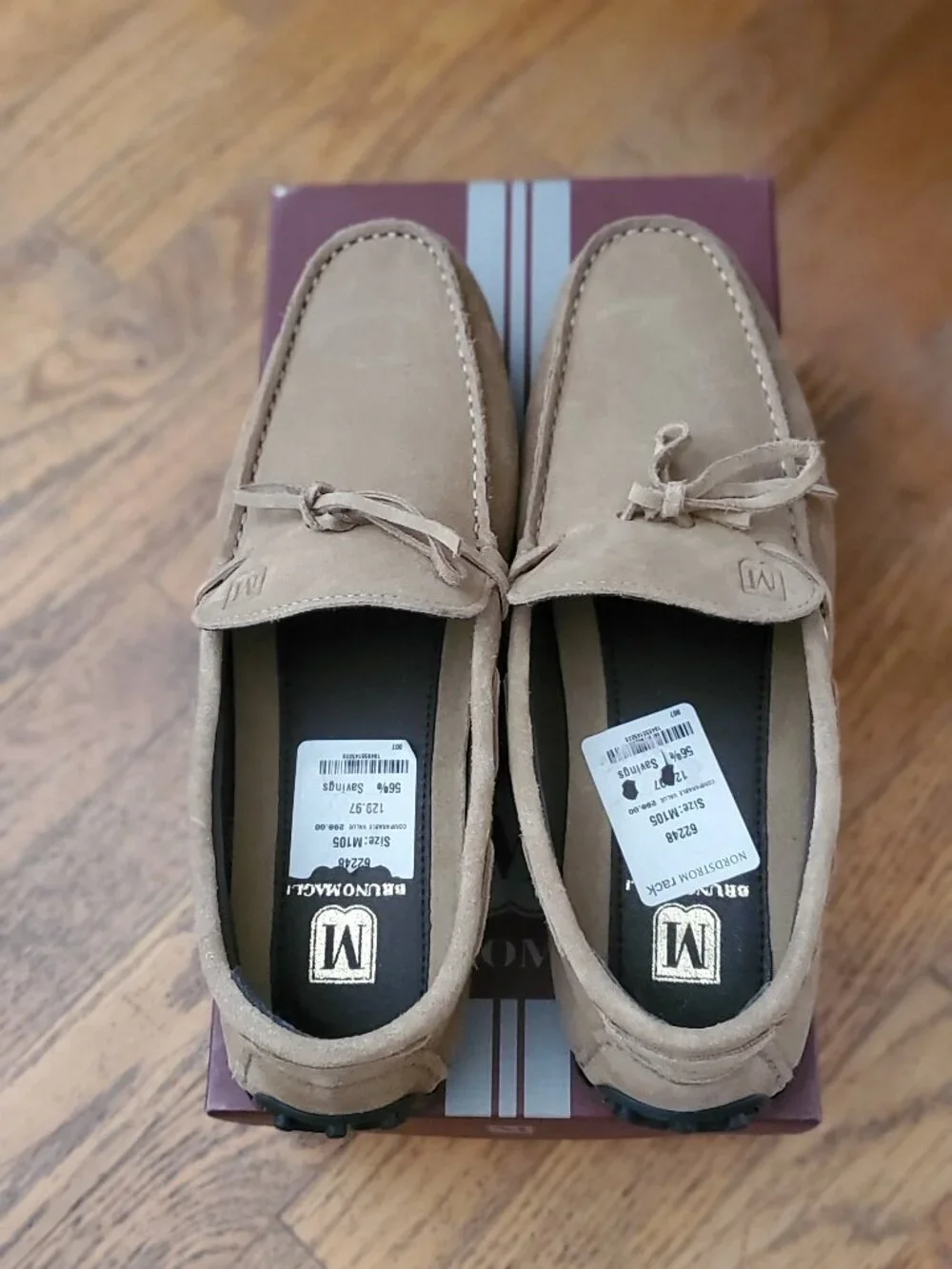 NIB Bruno Magli Men's Tino Tan Driving Shoes